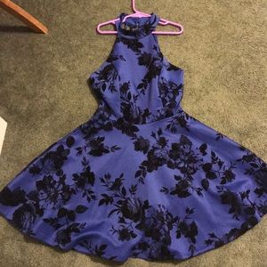 Size Small blue/black lace accent dress